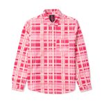 PINK PLAID WESTERN SHIRT WITH SNAP BUTTONS