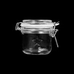 200ML SNAP LID CLEAR GLASS JAR